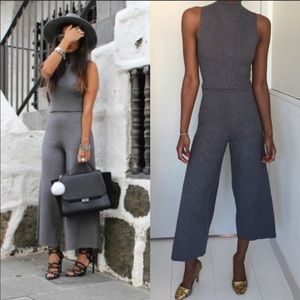 EUC Zara Knit Gray Jumpsuit - M